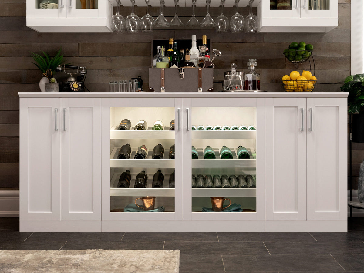 NewAge Products Home Bar 63-in x 85-in White Rectangle Bar Cabinet
