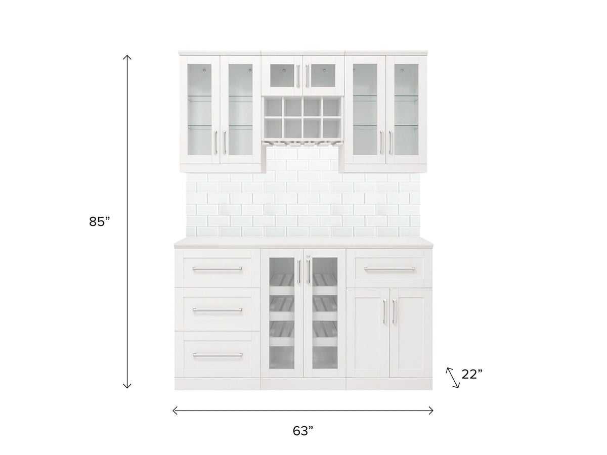 NewAge Products Home Bar 63-in x 85-in White Rectangle Bar Cabinet