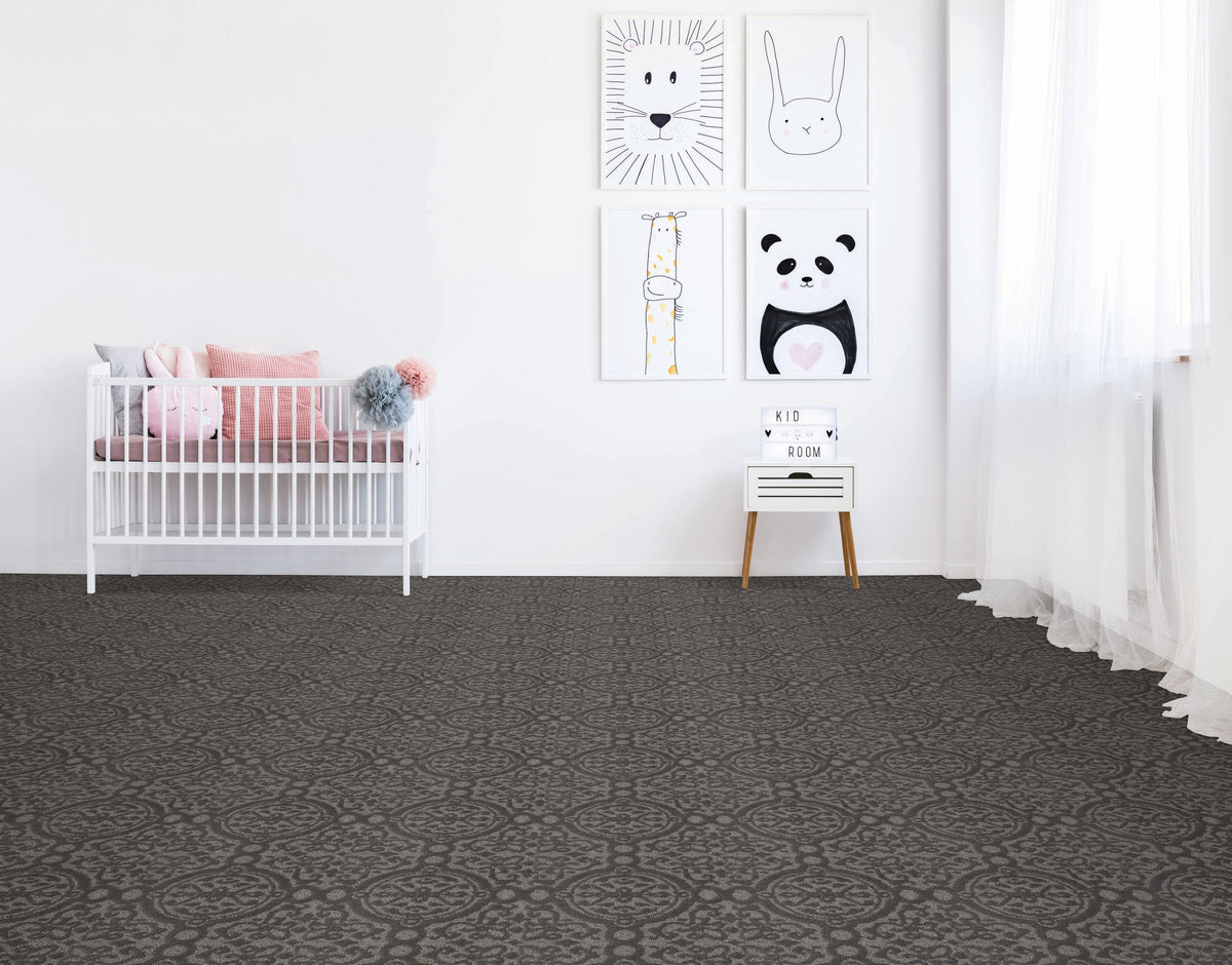 STAINMASTER Essentials So Happy Enchanted Night Pattern Indoor Carpet, 12-ft Roll Width, 35-oz Face Weight
