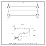 Allied Brass Prestige Regal Collection 36-in Train Rack Towel Shelf in Antique Pewter