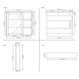WELLFOR Solid Wood 34-in x 30-in Surface Mount Navy Blue Mirrored Soft Close Medicine Cabinet