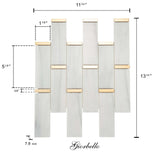 Giorbello (Sample) Marble and Mosaic White and Gray 2-in x 10-in Polished Marble Brick Marble Look Tile