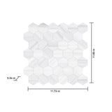 Satori Zebrino Ash 12-in x 12-in Polished Porcelain Marble Look Hexagon Mosaic Floor and Wall Tile (0.97-sq. ft/ Piece)
