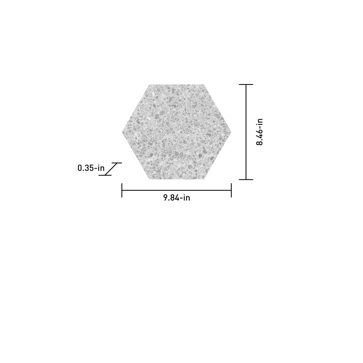 Satori Aurora Ash 8-in x 10-in Matte Porcelain Hexagon Floor and Wall Tile (0.44-sq. ft/ Piece)