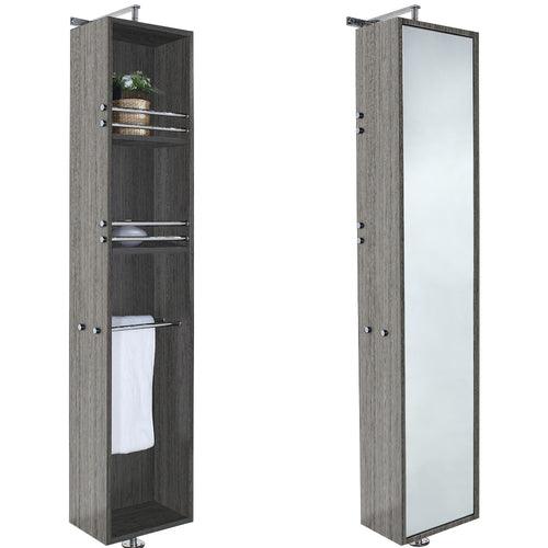 Wyndham Collection April 13.75-in W x 79.5-in H x 15.5-in D Espresso Oak Wall-mount Linen Cabinet