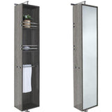 Wyndham Collection April 13.75-in W x 79.5-in H x 15.5-in D Espresso Oak Wall-mount Linen Cabinet