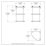 Allied Brass Southbeach Oil-Rubbed Bronze 3-Tier Brass Wall Mount Corner Bathroom Shelf, 8 in x 15 in x 8 in
