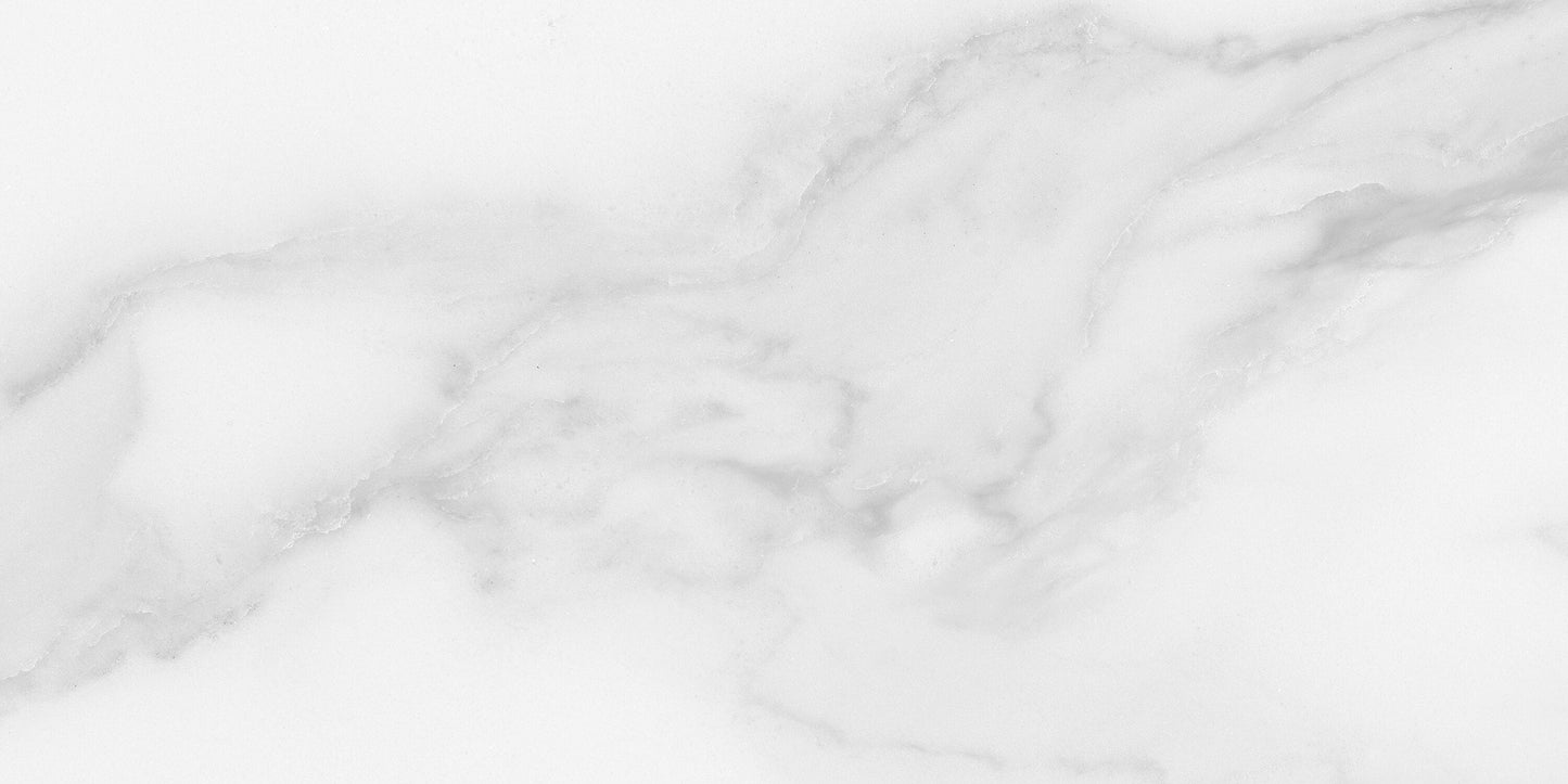 Satori Regent Statuario 6-in x 12-in Polished Porcelain Marble Look Floor and Wall Tile (0.47-sq. ft/ Piece)