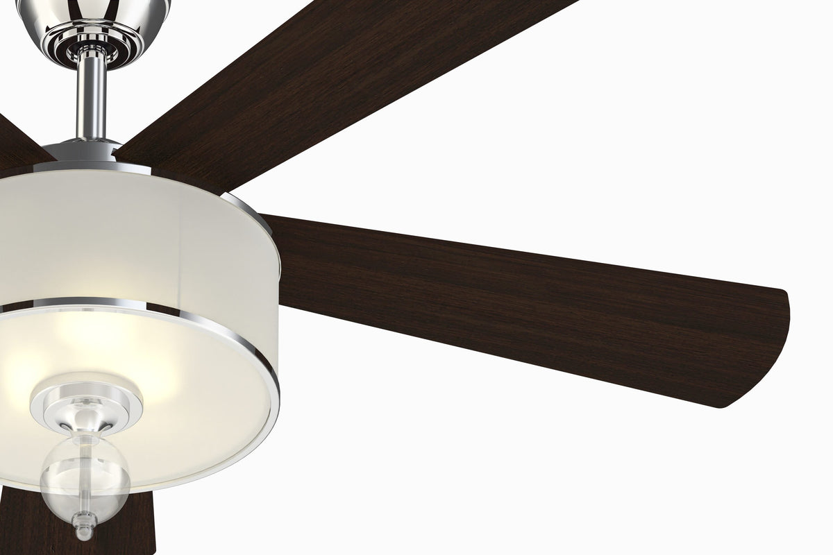 Fanimation Studio Collection Victoria Harbor 52-in Polished Chrome LED Indoor Ceiling Fan with Light and Remote, 5-Blade