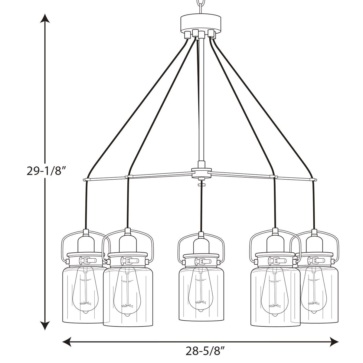 Progress Lighting Calhoun 5-Light Brushed Nickel Transitional Chandelier