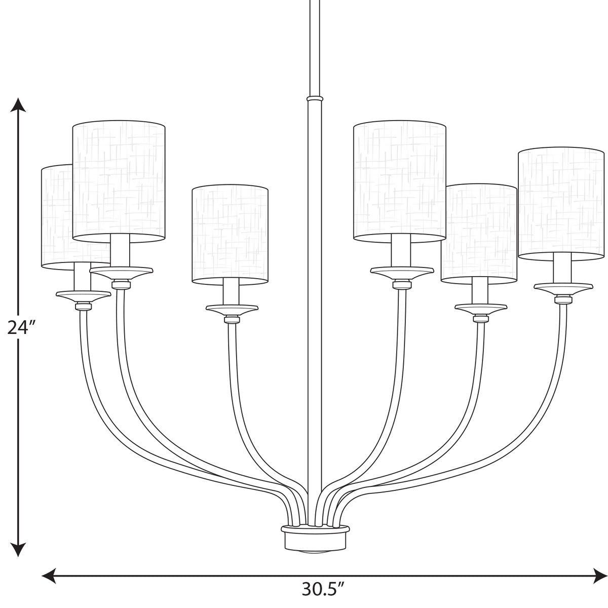 Progress Lighting Bonita 6-Light Matte Black Transitional Chandelier