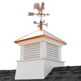 Good Directions Manchester Cupola with Copper Rooster Weathervane, 30-in x 67-in White Vinyl Cupola with Copper Roof