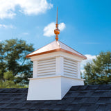 Good Directions Manchester Cupola with Copper Finial, 30-in W x 67-in H, White PVC-Vinyl with 24-Ga Copper Roof
