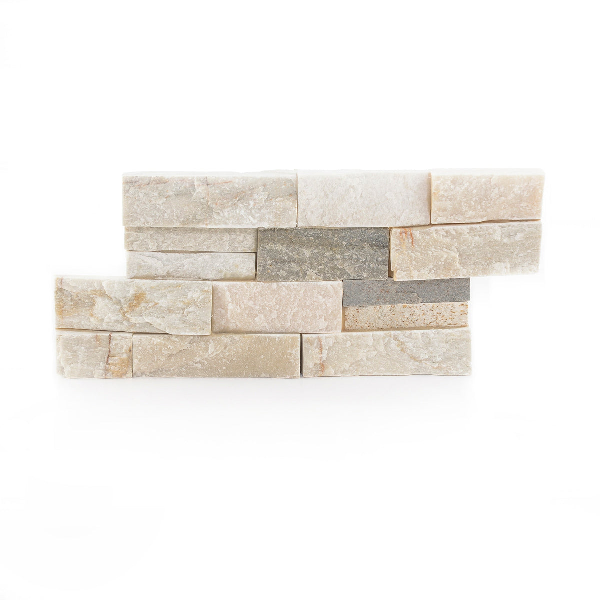 Satori Desert Quartz Ledgestone 6-in x 12-in Natural Stone Quartz Wall Tile, 0.48-sq ft per Piece