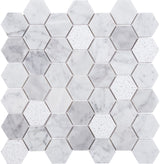 Satori Carrara 12-in x 12-in Multi-finish Natural Stone Look Hexagon Mosaic Floor and Wall Tile (0.96-sq. ft/ Piece)