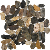 Satori River Rock Multicolor 13-in x 13-in Polished Natural Stone Mosaic Wall Tile (1-sq. ft/ Piece)