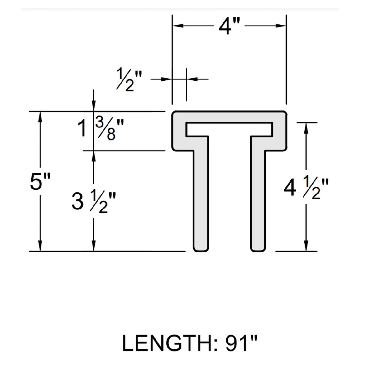 Trex Fencing 4-in x 7-in W x 8-ft L Saddle Composite Fence Rail