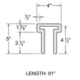 Trex Fencing 4-in x 7-in W x 8-ft L Winchester Grey Composite Fence Rail