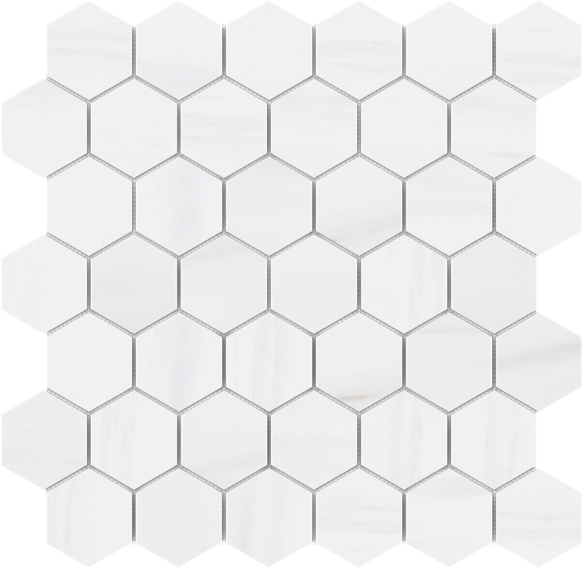 Satori Bianco Dolomite 12-in x 12-in Polished Natural Stone Marble Look Hexagon Mosaic Wall Tile (0.96-sq. ft/ Piece)