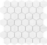 Satori Bianco Dolomite 12-in x 12-in Polished Natural Stone Marble Look Hexagon Mosaic Wall Tile (0.96-sq. ft/ Piece)