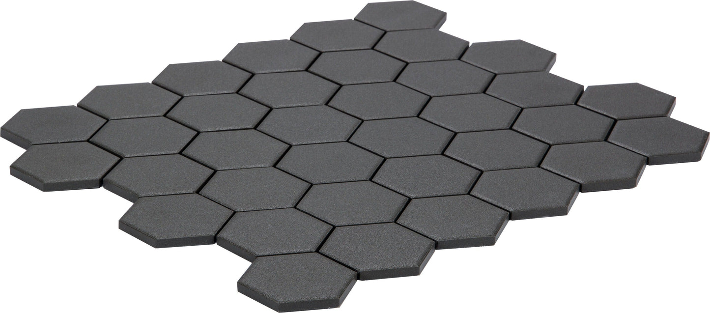 Satori Carbon 11-in x 12-in Matte Porcelain Hexagon Mosaic Floor and Wall Tile (0.9-sq. ft/ Piece)