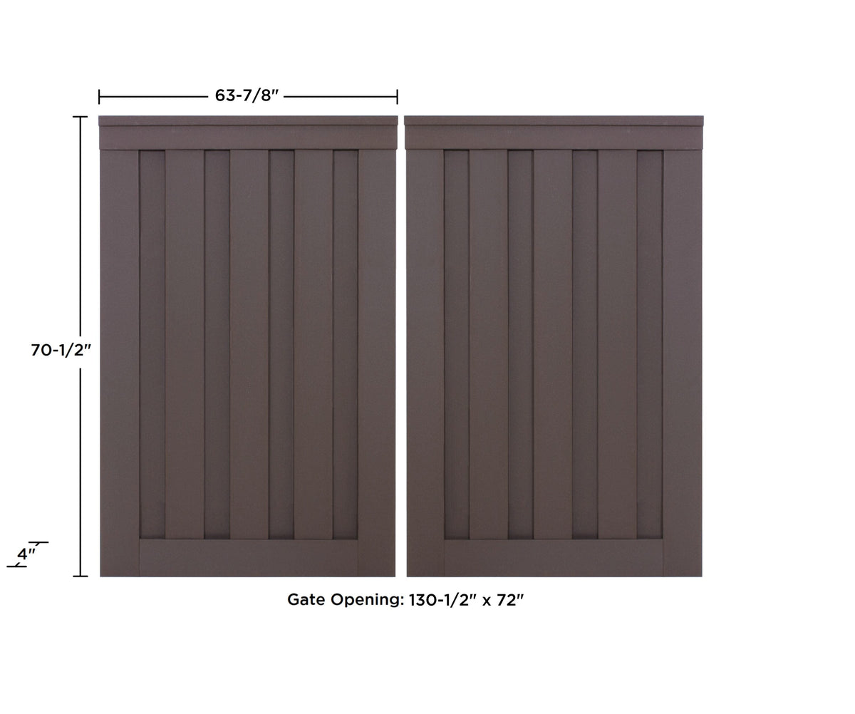 Trex Fencing Seclusions 6-ft H x 10-ft W Woodland Brown Residential Composite Fence Gate with Hardware