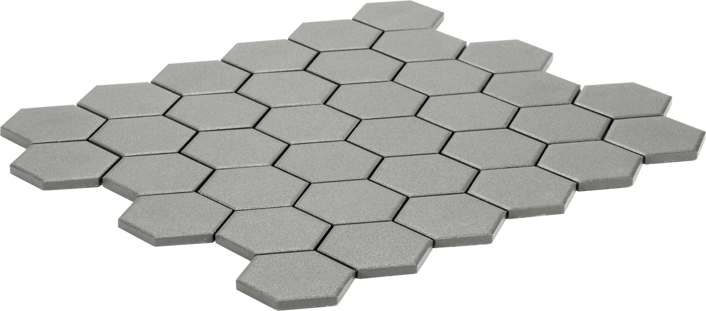 Satori Hudson Shadow 11-in x 12-in Unglazed Porcelain Hexagon Mosaic Floor and Wall Tile (0.93-sq. ft/ Piece)