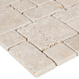 Satori Ivory 12-in x 12-in Honed Natural Stone Travertine Mosaic Floor and Wall Tile (1-sq ft Piece)