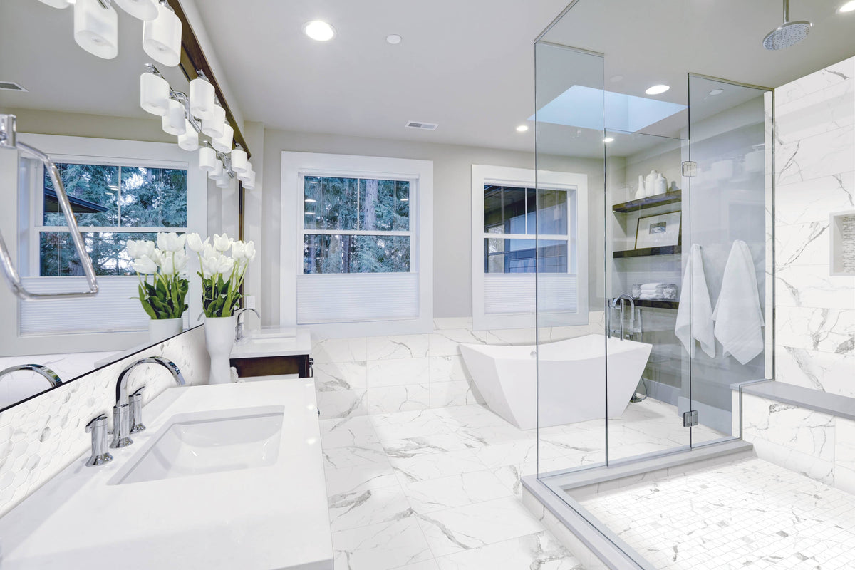 Satori Statuario 12-in x 12-in Polished Porcelain Marble Look Hexagon Mosaic Floor and Wall Tile (0.96-sq. ft/ Piece)