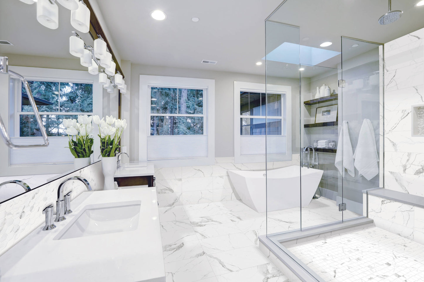 Satori Statuario 12-in x 12-in Polished Porcelain Marble Look Hexagon Mosaic Floor and Wall Tile (0.96-sq. ft/ Piece)