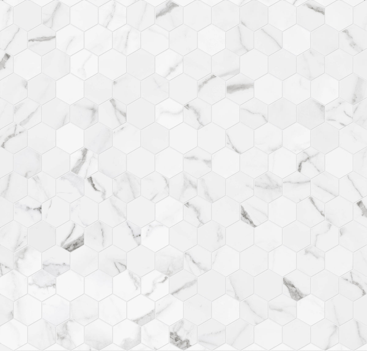 Satori Statuario 12-in x 12-in Polished Porcelain Marble Look Hexagon Mosaic Floor and Wall Tile (0.96-sq. ft/ Piece)