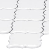 Satori Hudson Brilliant White 11-in x 13-in Glossy Porcelain Arabesque Mosaic Wall Tile (0.98-sq. ft/ Piece)