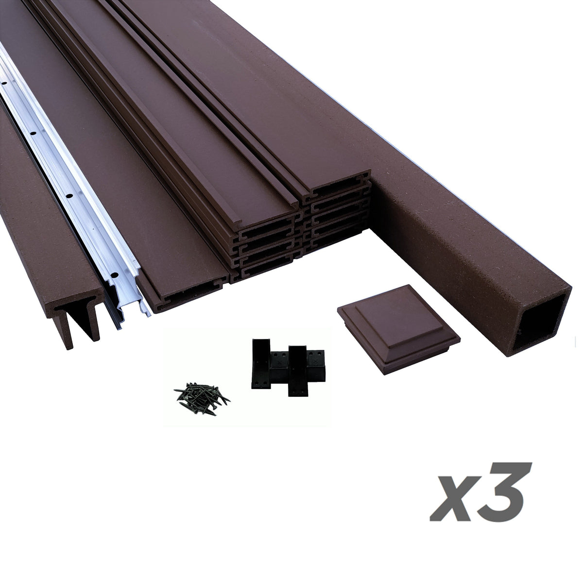 Trex Fencing 8-ft H x 8-ft W 3-Pack Woodland Brown Board-on-board Privacy Composite Fence Panel