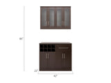 NewAge Products Home Bar 42-in x 85-in Brown Rectangle Bar Cabinet