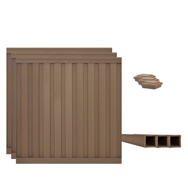 Trex Fencing 8-ft H x 8-ft W 3-Pack Saddle Board-on-board Privacy Composite Fence Panel