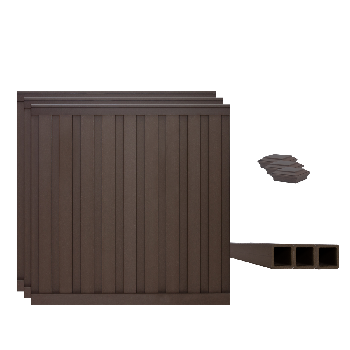 Trex Fencing 8-ft H x 8-ft W 3-Pack Woodland Brown Board-on-board Privacy Composite Fence Panel