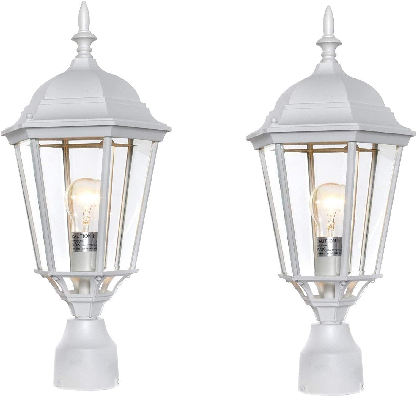 Maxim Lighting Westlake 21-in Outdoor Post Light, White, 60W, Clear Glass