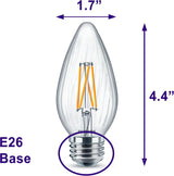 Philips 60-Watt Equivalent F15 Dimmable LED Post Light Bulb, Soft White Clear, Warm Glow Effect, E26 Base, 1-Pack