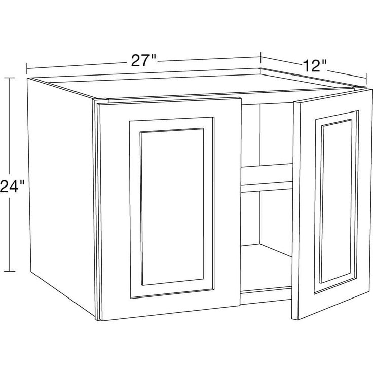 Home Decorators Collection Grayson 27 in. W x 12 in. D x 24 in. H Assembled Plywood Wall Bridge Kitchen Cabinet in Pacific White with Soft Close