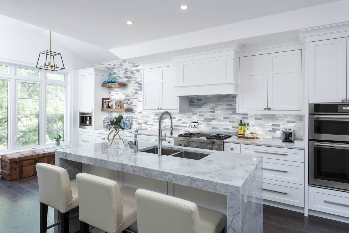 Satori Palissandro 12-in x 12-in Polished Natural Stone Marble Look Mosaic Floor and Wall Tile (0.97-sq. ft/ Piece)