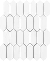 Satori Bianco Dolomite Picket 10-in x 13-in Polished Natural Stone Marble Look Arabesque Mosaic Wall Tile (0.96-sq. ft/ Piece)