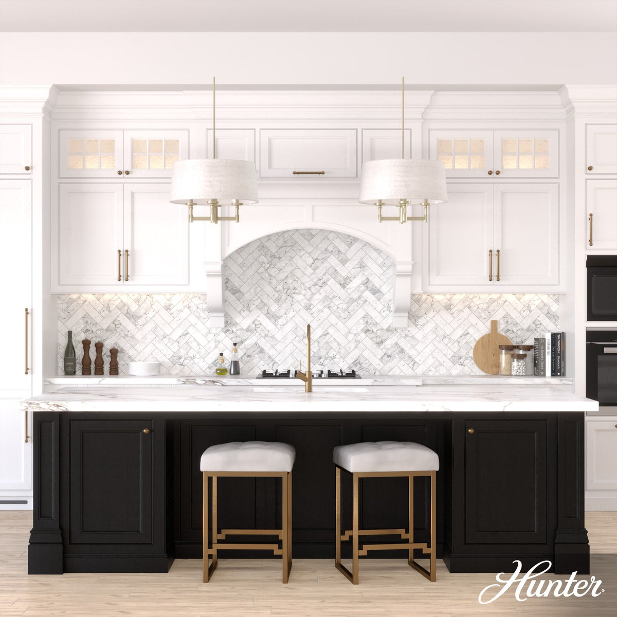 Hunter Briargrove 4-Light Satin Transitional Led Chandelier