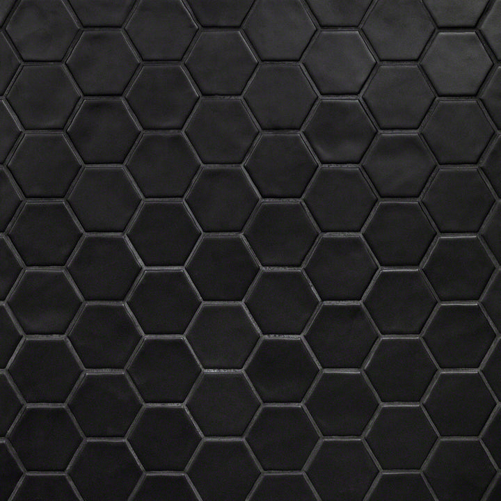 Artmore Tile Milton Black 11-in x 12-in Matte Ceramic Cement look Hexagon Mosaic Floor and Wall Tile product image