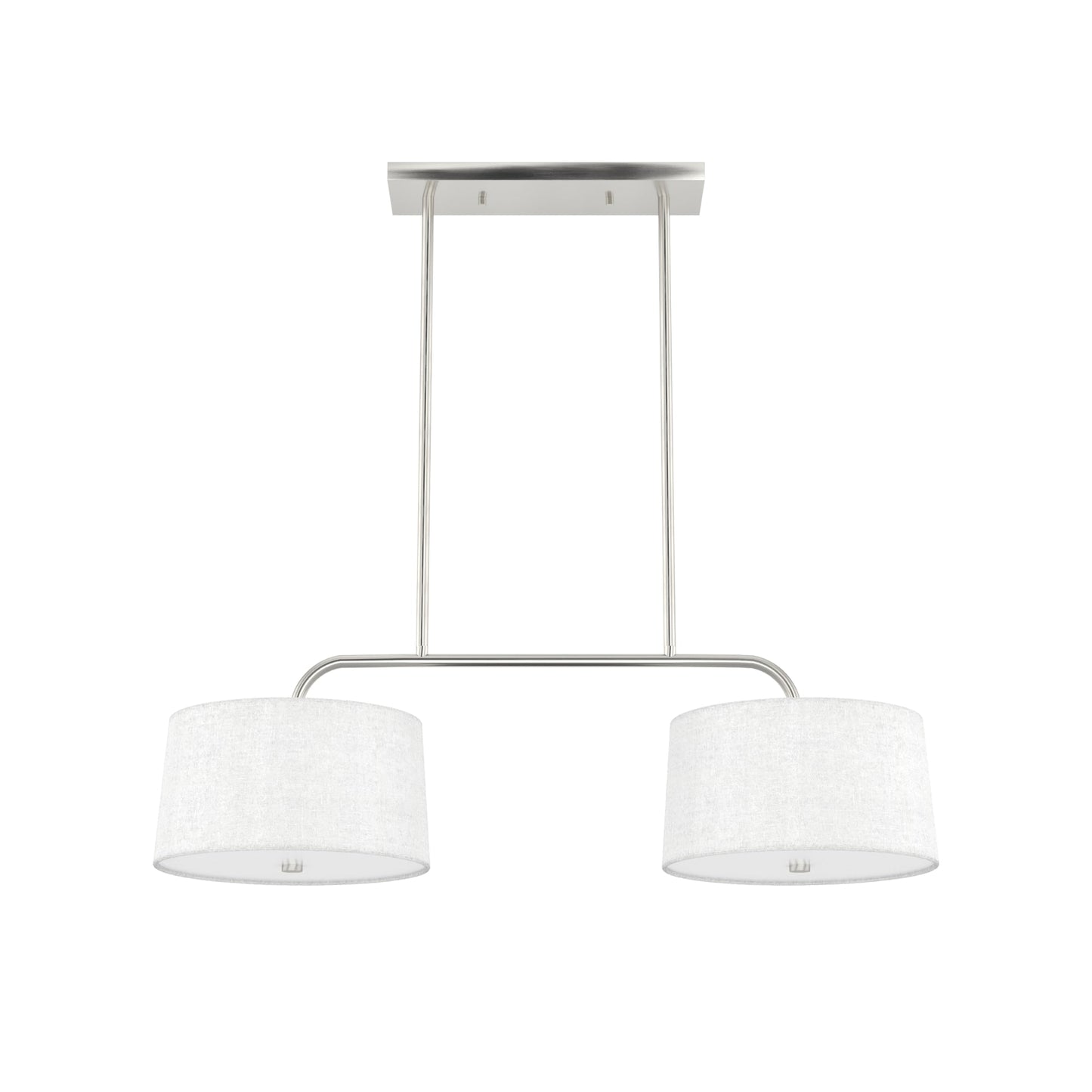 Hunter Cottage Hill 4-Light Brushed Nickel Modern/Contemporary Drum LED Large Hanging Kitchen Island Light