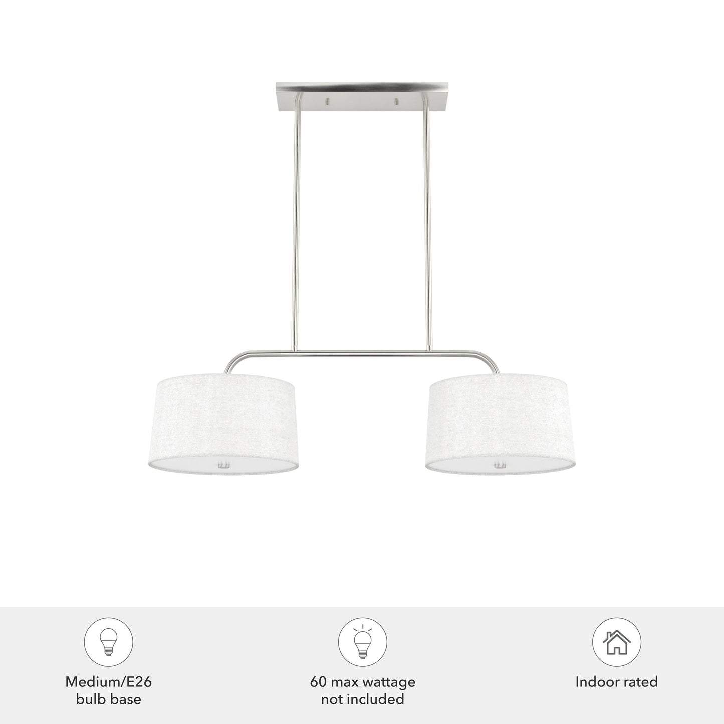 Hunter Cottage Hill 4-Light Brushed Nickel Modern/Contemporary Drum LED Large Hanging Kitchen Island Light