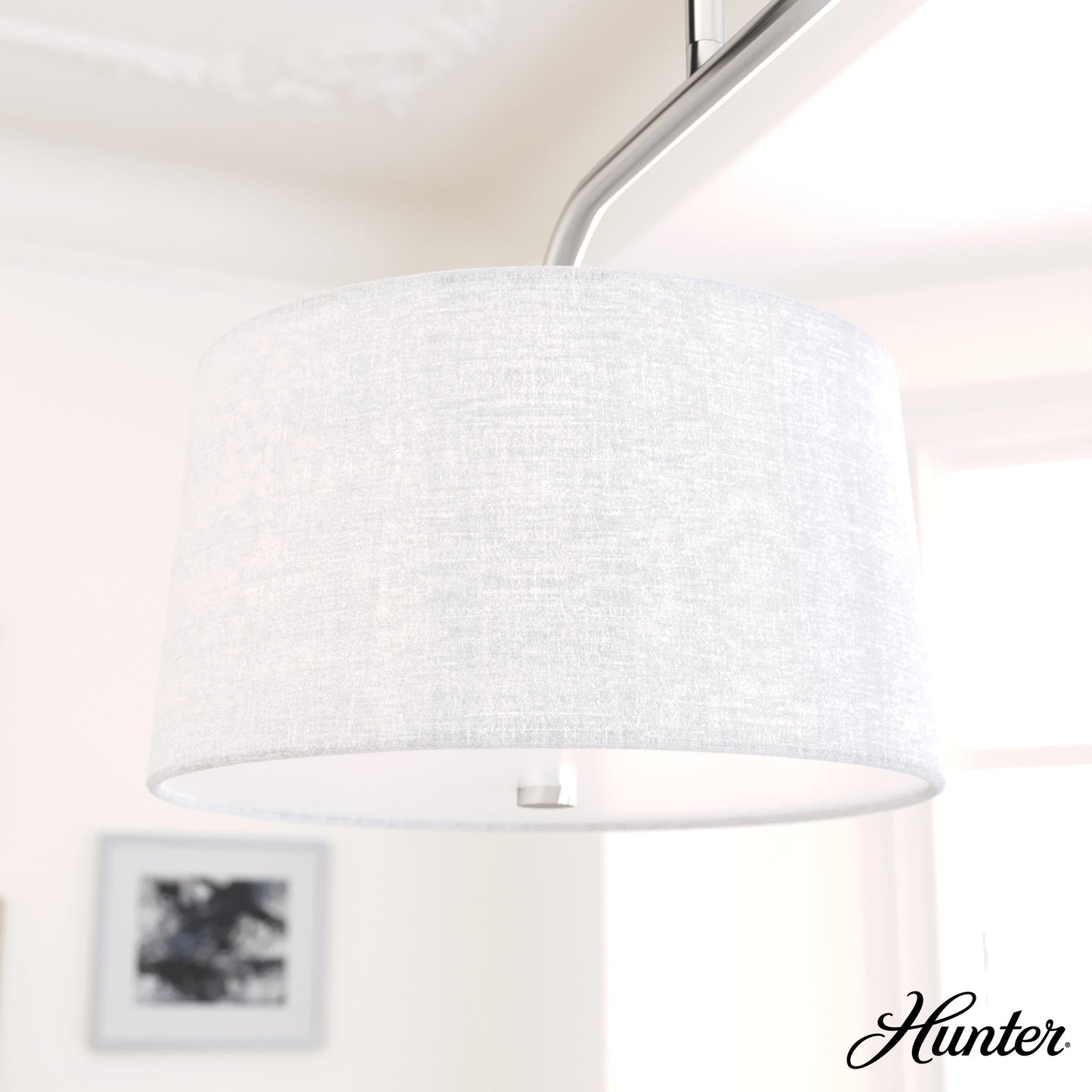 Hunter Cottage Hill 4-Light Brushed Nickel Modern/Contemporary Drum LED Large Hanging Kitchen Island Light