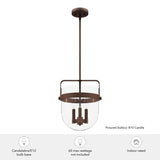 Hunter Karloff 3-Light Textured Rust Transitional Clear Glass Bell LED Medium Hanging Kitchen Island Light