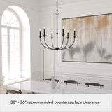 Hunter Southcrest 6-Light Matte Black Transitional Led Chandelier
