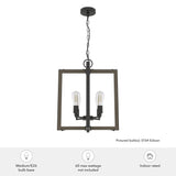Hunter Woodburn 4-Light Noble Bronze Modern/Contemporary Square LED Medium Hanging Kitchen Island Light