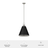 Hunter Klein 3-Light Brushed Nickel Transitional Cone LED Medium Hanging Kitchen Island Light